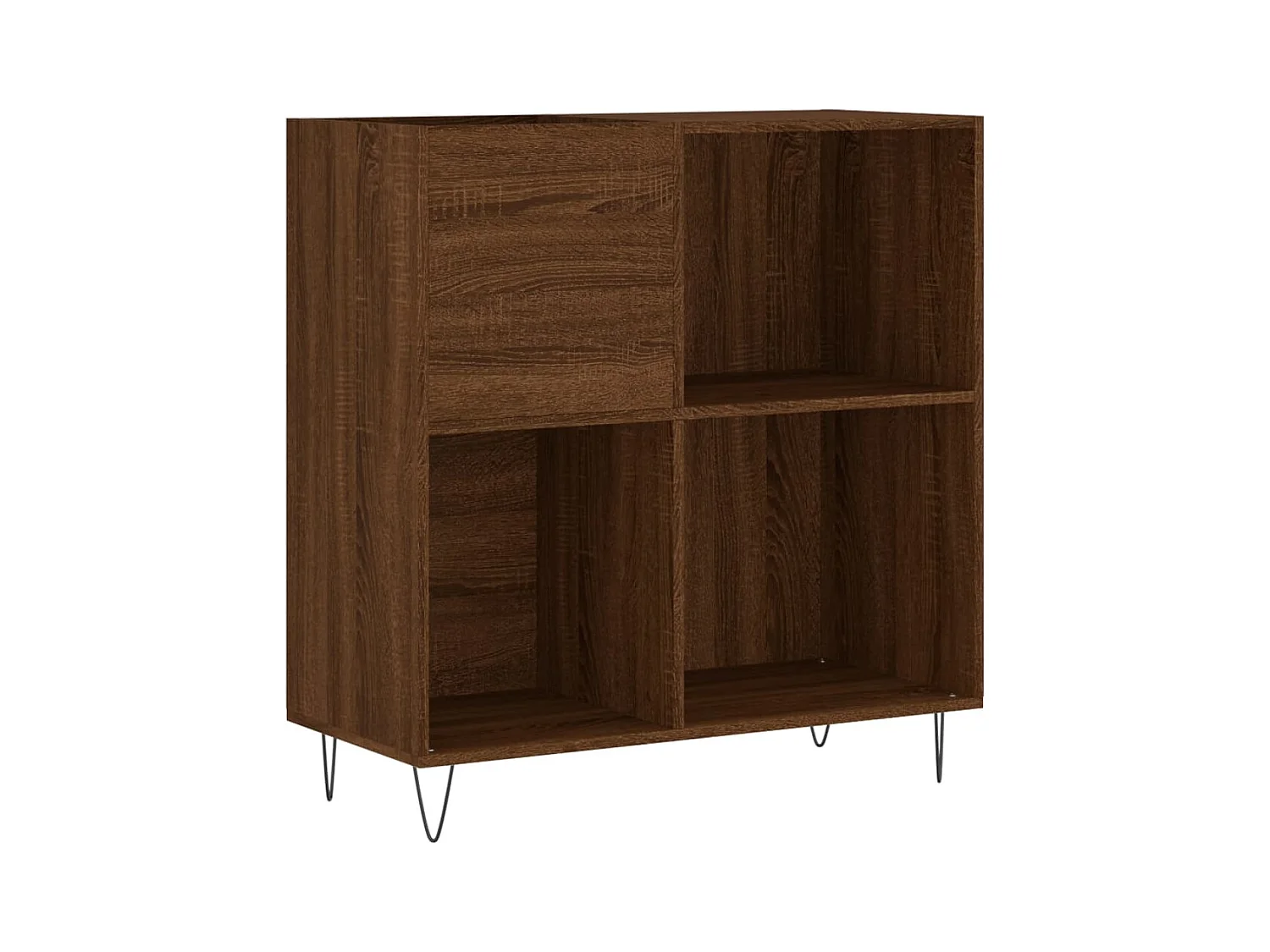 Platenkast 84,5x38x89 cm bewerkt hout bruin eikenkleur BE368937