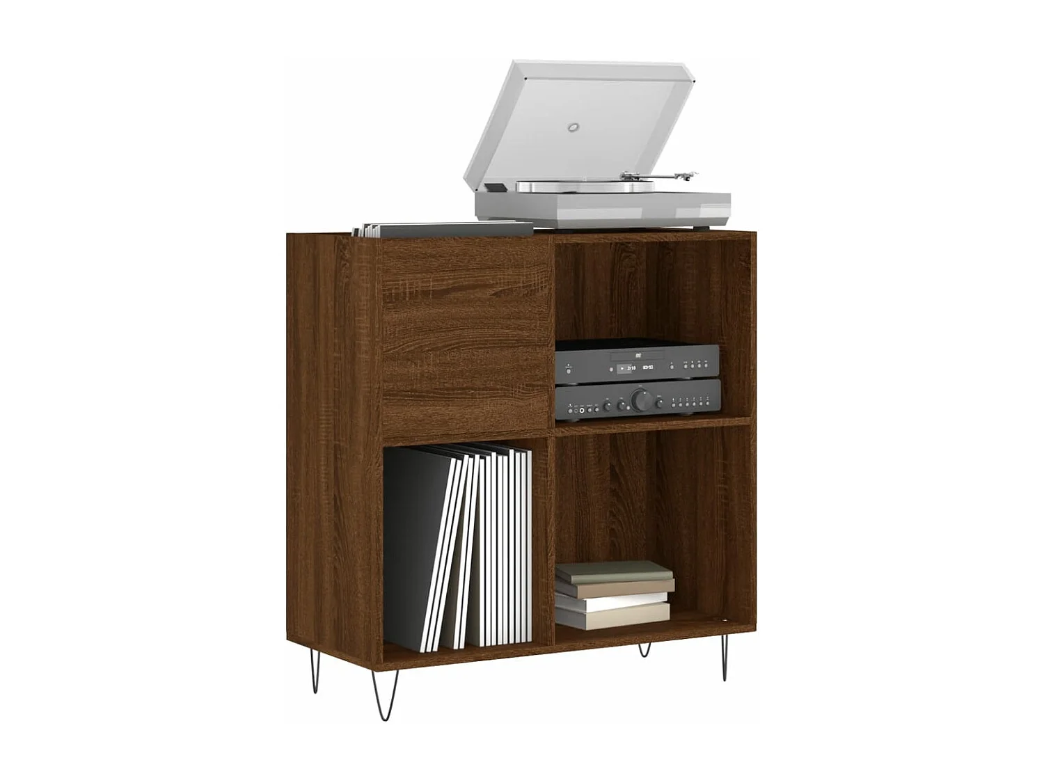 Armoire à disques chêne marron 84,5x38x89 cm bois d'ingénierie FR85085