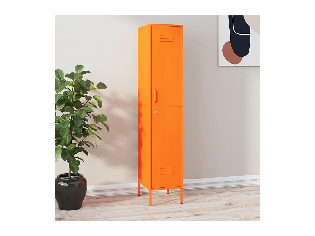 Armoire à casiers Orange 35x46x180 cm Acier FR46299