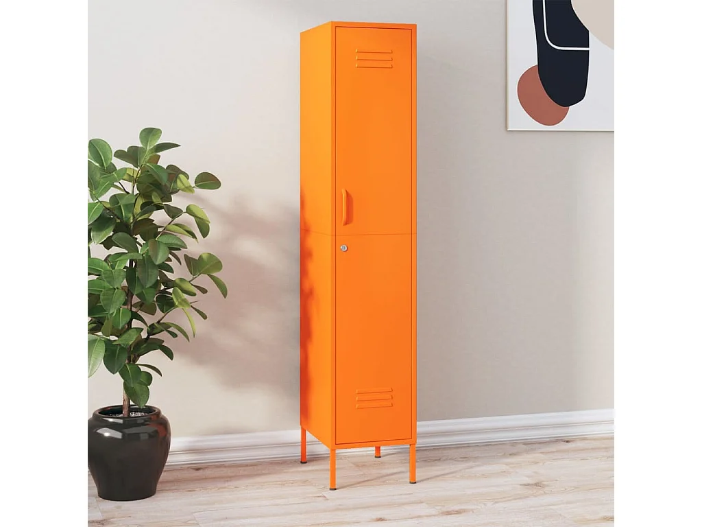 Armoire à casiers Orange 35x46x180 cm Acier FR46299