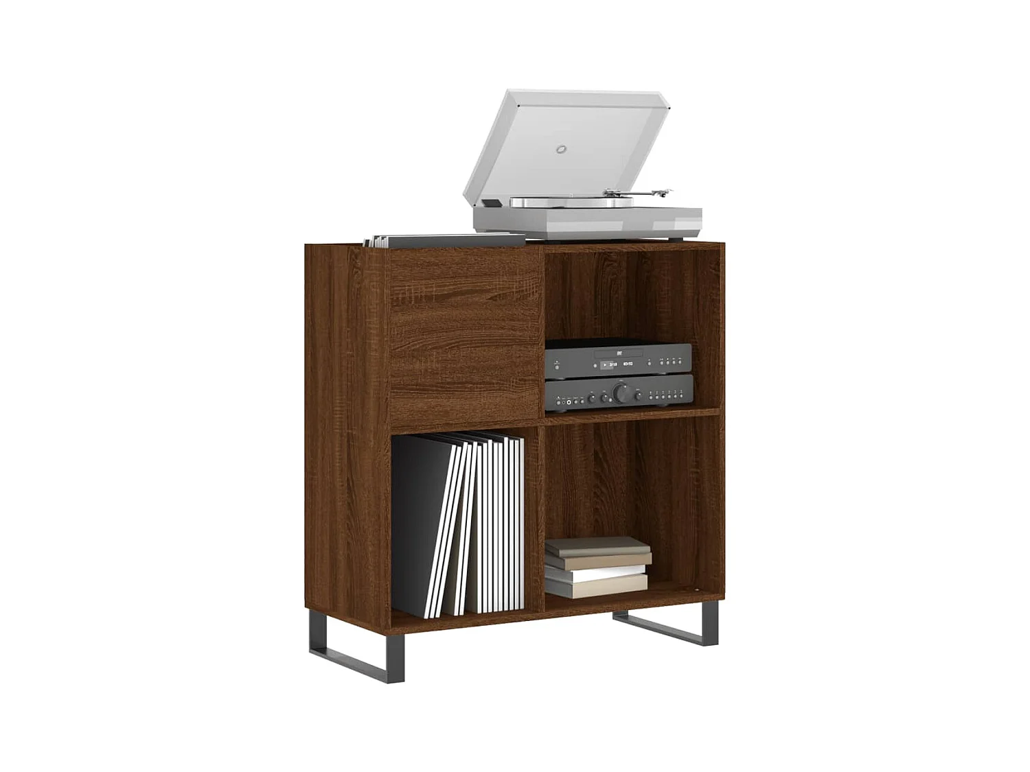 Armoire à disques chêne marron 84,5x38x89 cm bois d'ingénierie FR91563