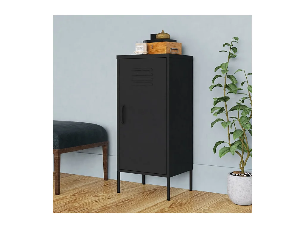 Armoire de rangement Noir 42,5x35x101,5 cm Acier FR38869