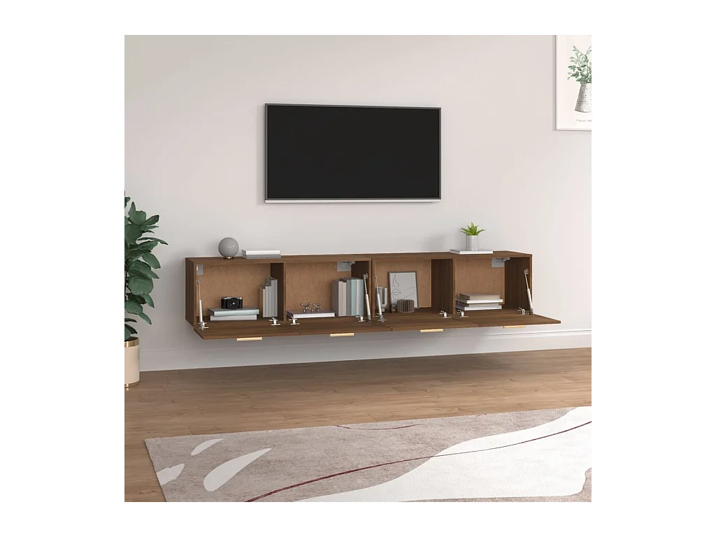 Armoires murales 2 pcs Chêne marron 100x36,5x35 cm FR29208