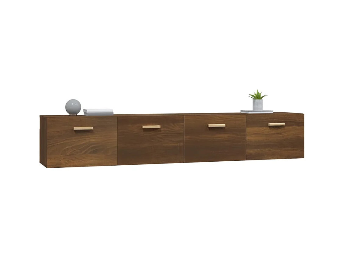 Wandkasten 2 st 100x36,5x35 cm bewerkt hout bruin eikenkleur BE731318