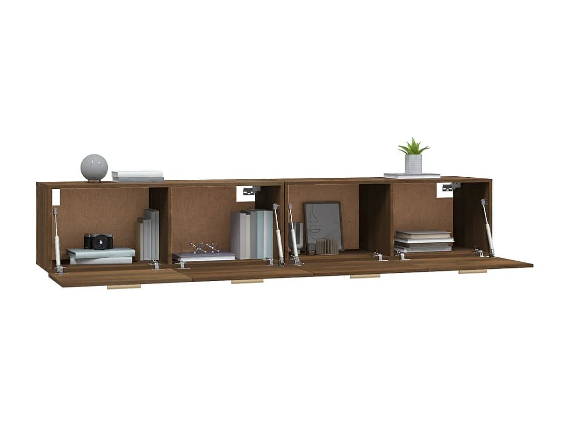 Wandkasten 2 st 100x36,5x35 cm bewerkt hout bruin eikenkleur BE731318