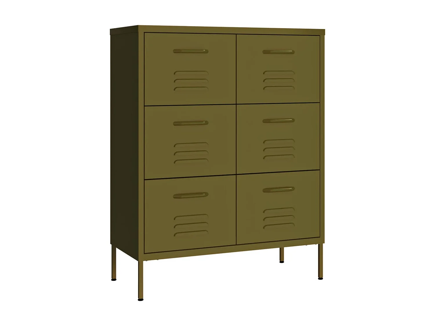 Armoire à tiroirs Vert olive 80x35x101,5 cm Acier FR48743