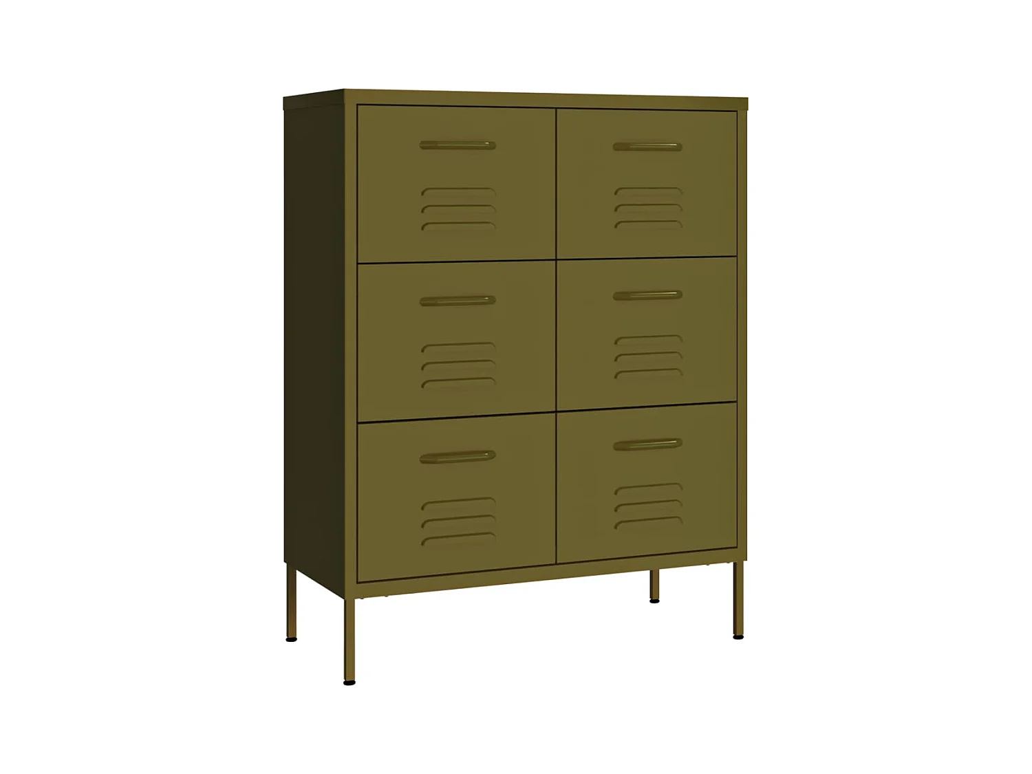 Armario de cajones de acero verde oliva 80x35x101,5 cm ES836825