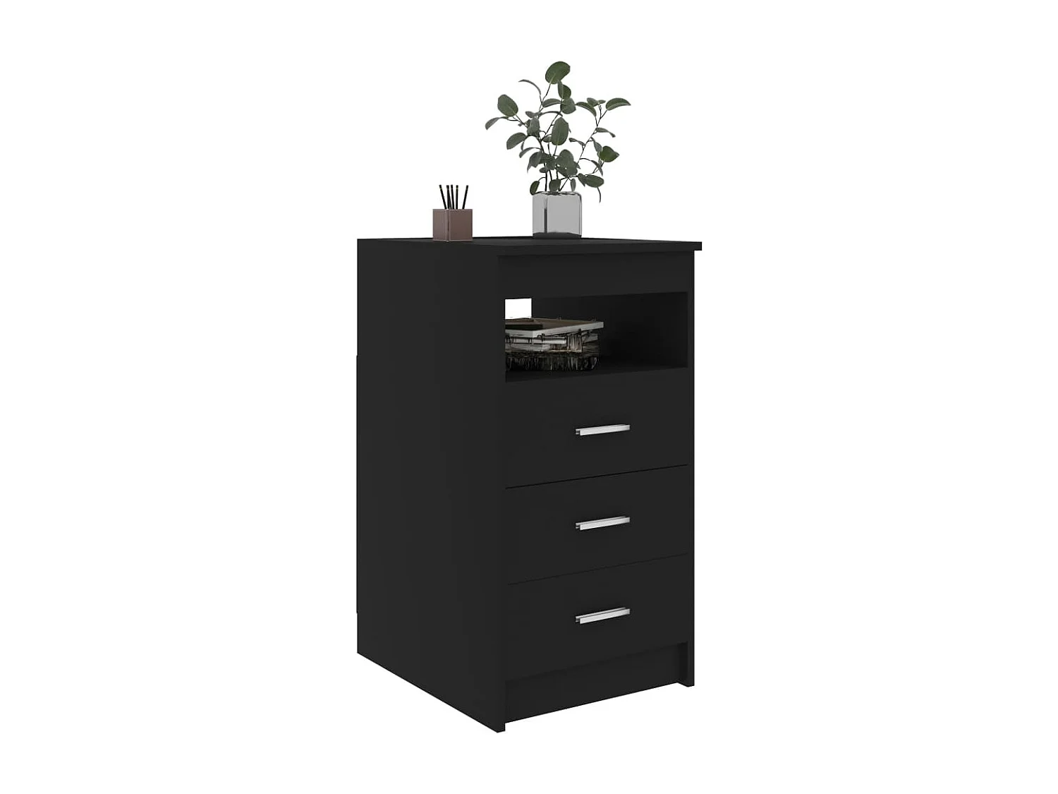 Armoire à tiroirs Noir 40x50x76 cm Bois d'ingénierie FR37264