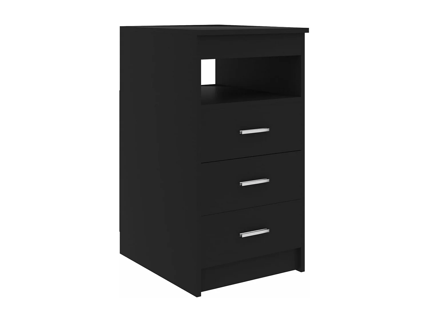 Ladekast 40x50x76 cm bewerkt hout zwart BE902143