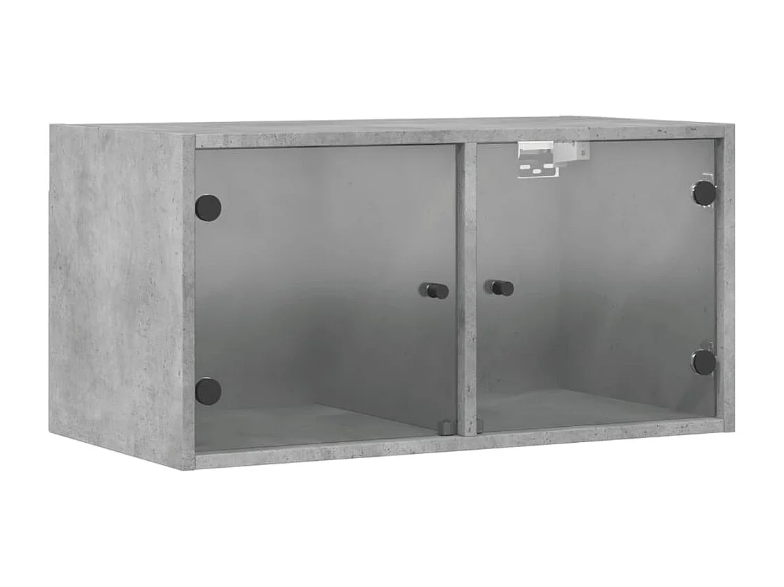 Wandkast met glazen deuren 68,5x37x35 cm betongrijs BE861402