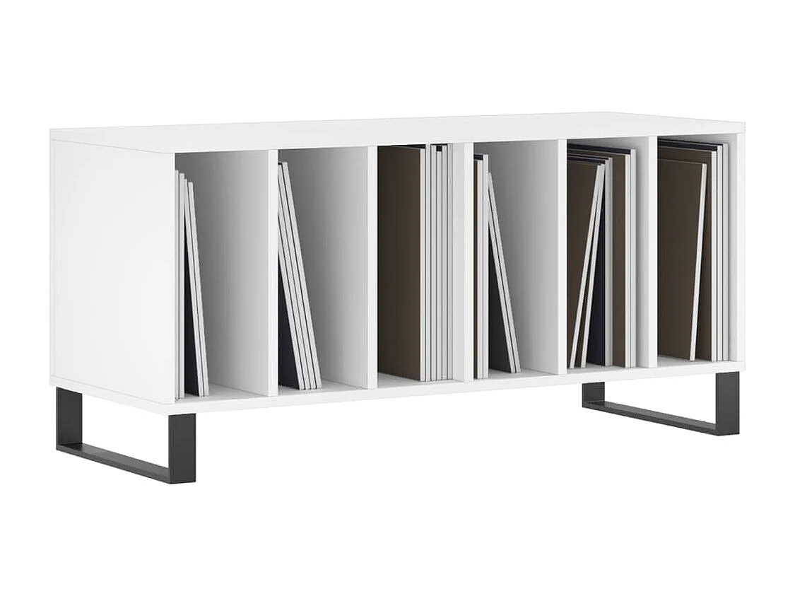 Armoire à disques blanc 100x38x48 cm bois d'ingénierie FR55926