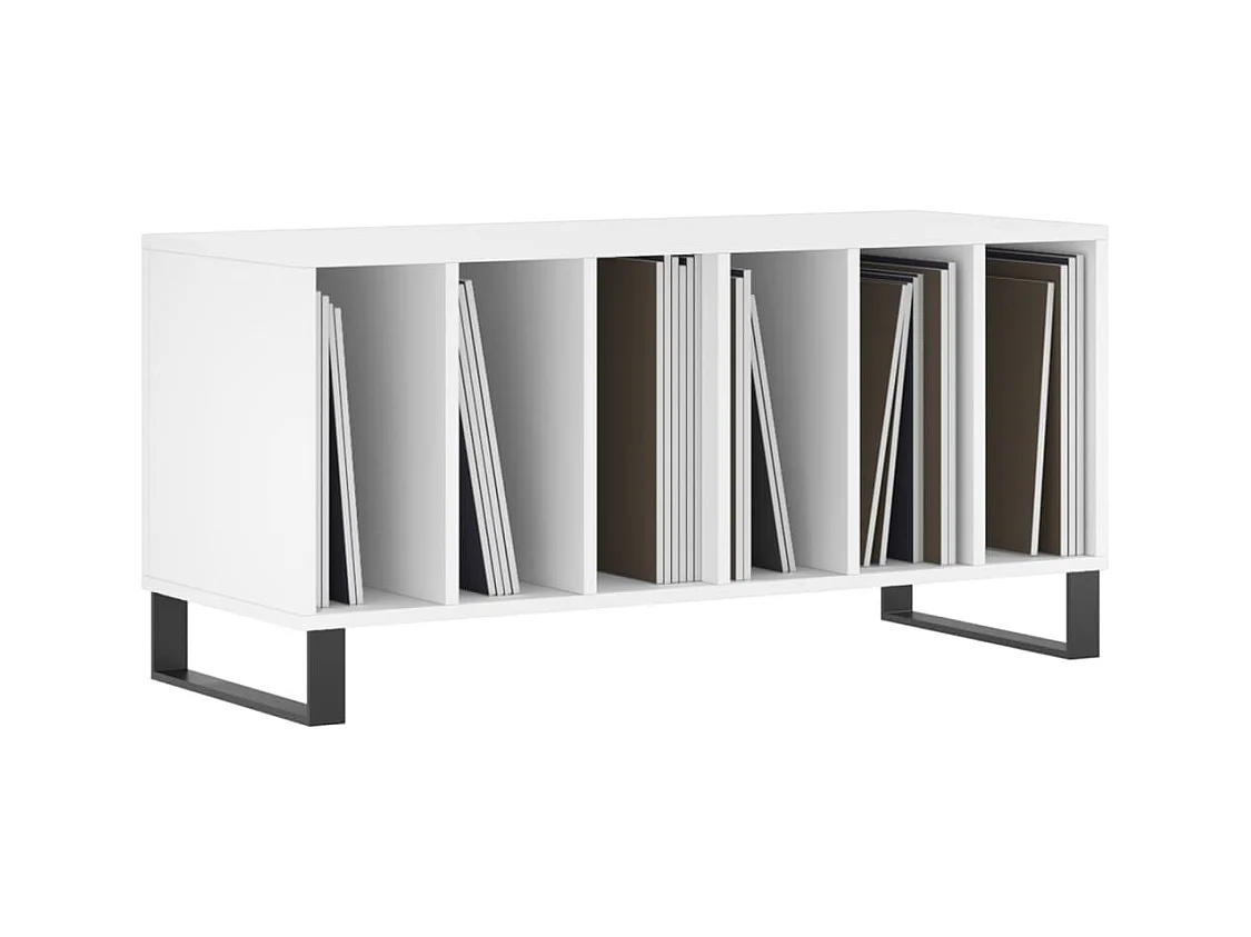 Armoire à disques blanc 100x38x48 cm bois d'ingénierie FR55926