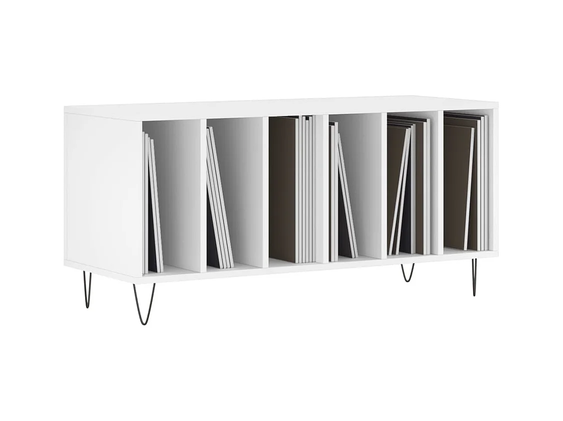Armoire à disques blanc 100x38x48 cm bois d'ingénierie FR78018