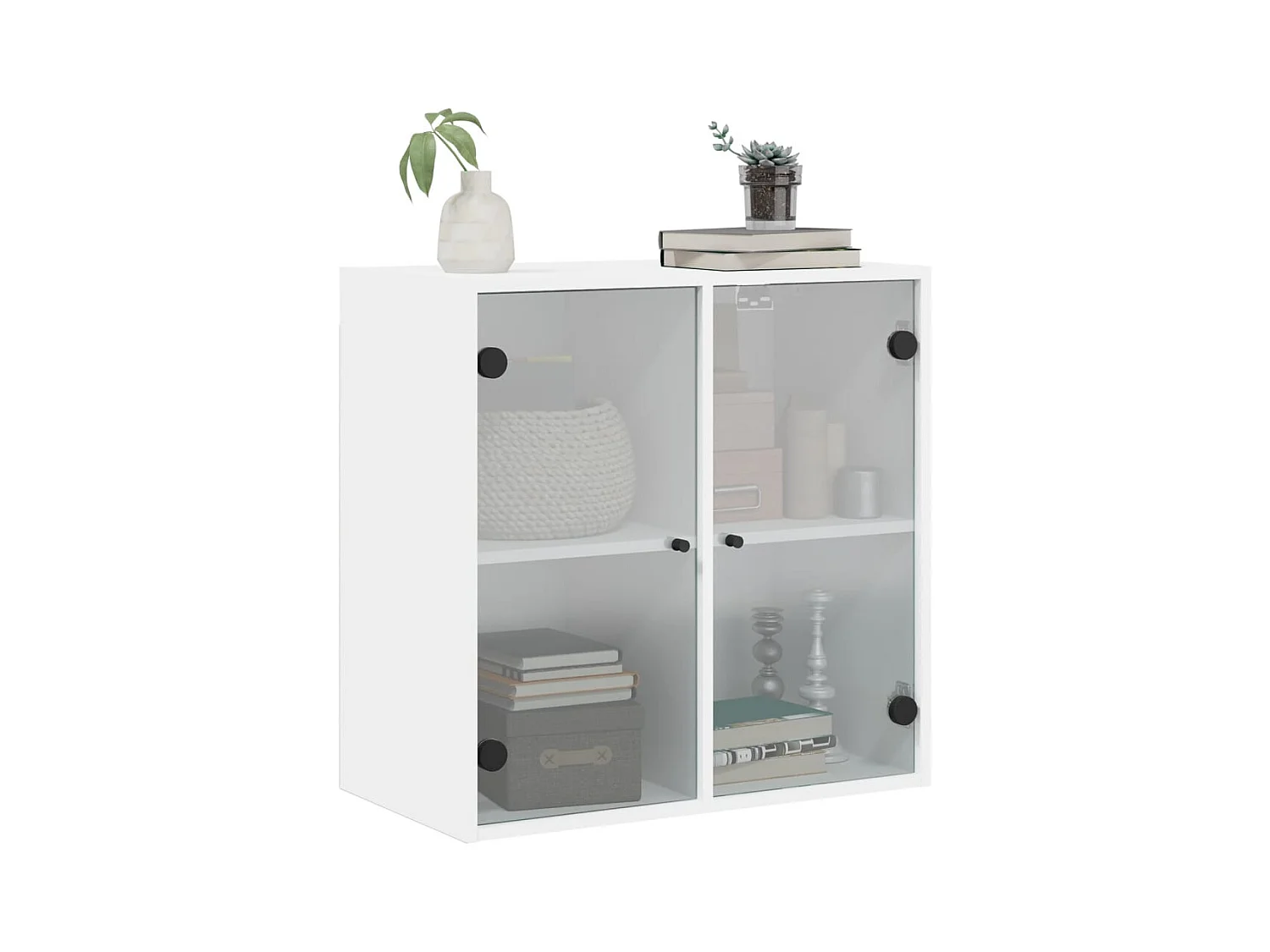 Armoire murale avec portes en verre blanc 68x37x68,5 cm FR28455