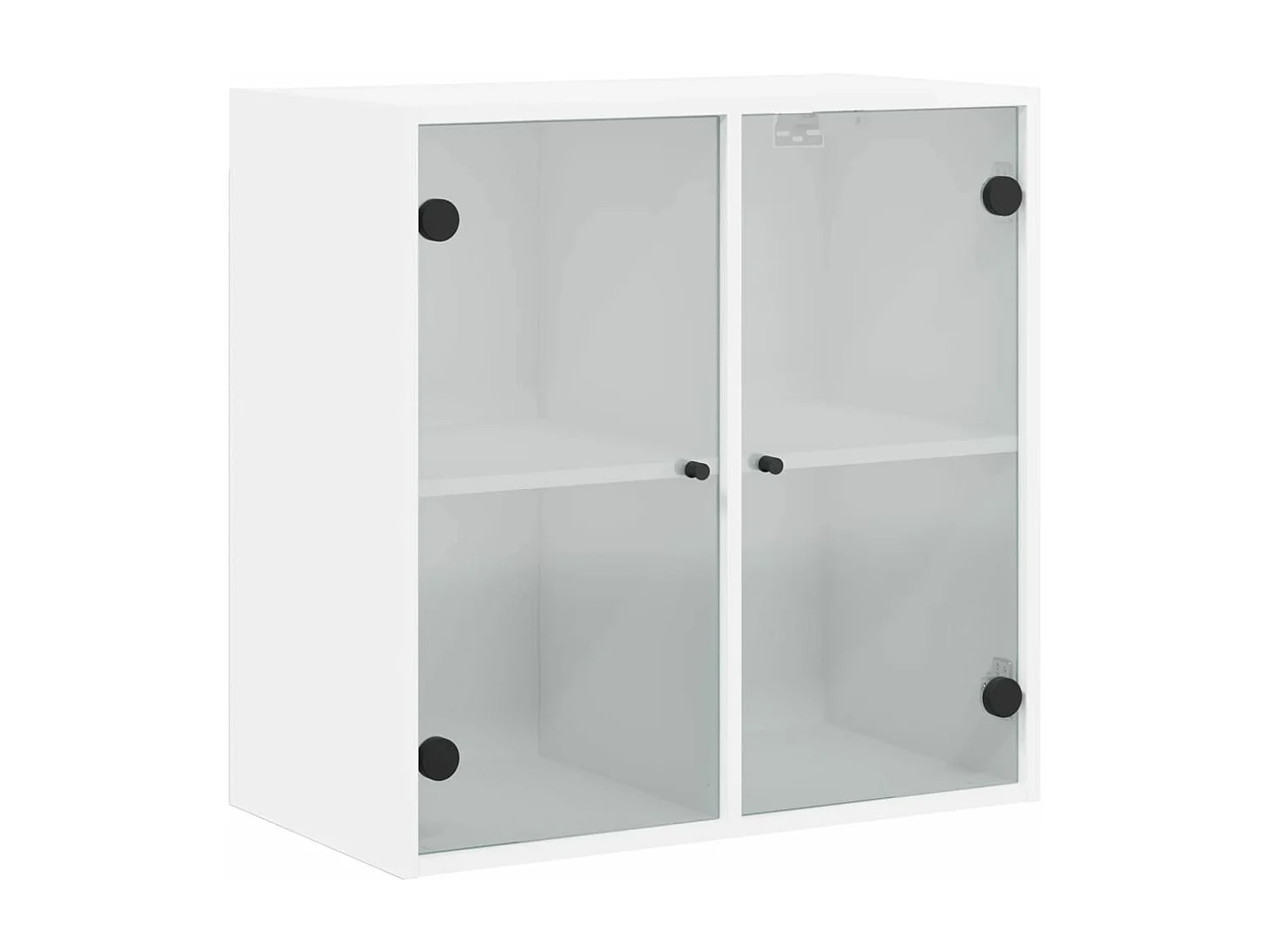 Wandkast met glazen deuren 68x37x68,5 cm wit BE160416