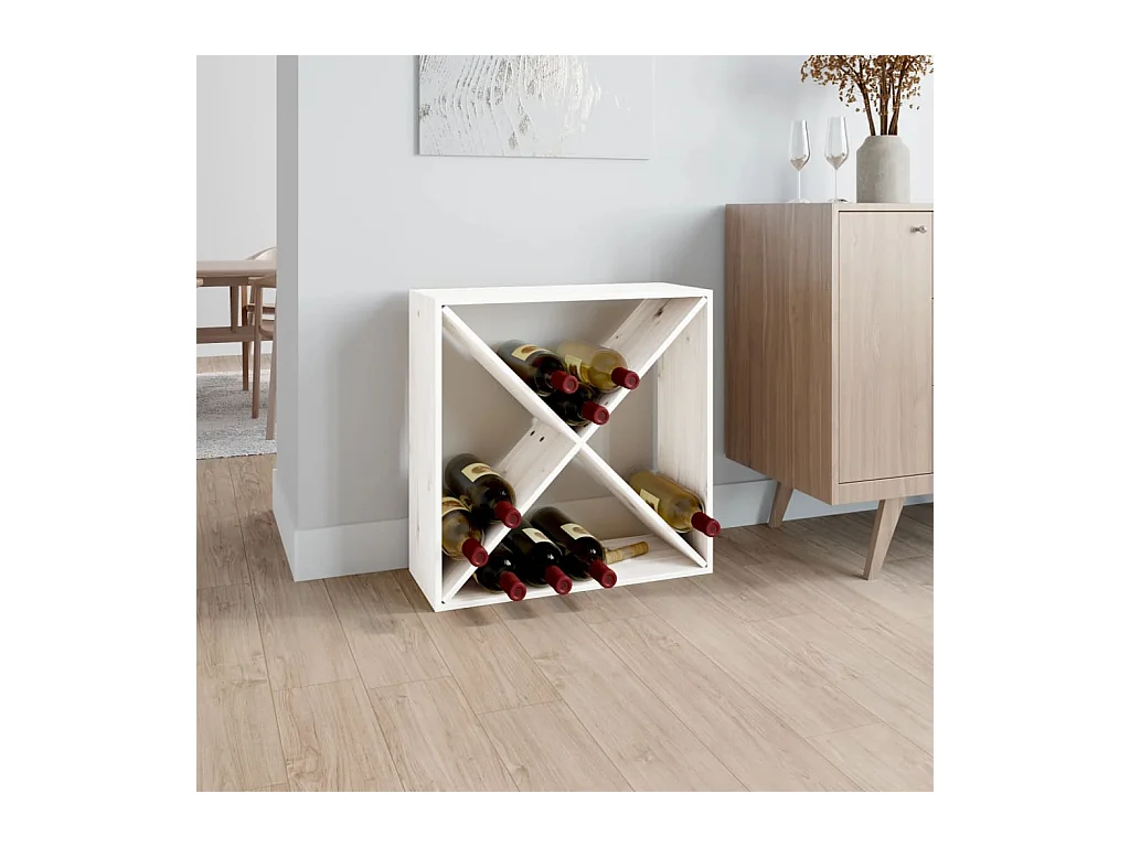 Armoire à vin Blanc 62x25x62 cm Bois de pin massif FR37828