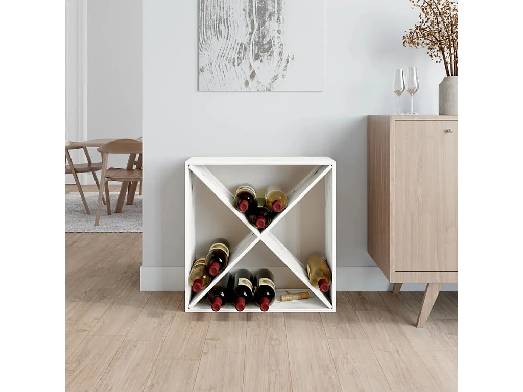 Armoire à vin Blanc 62x25x62 cm Bois de pin massif FR37828