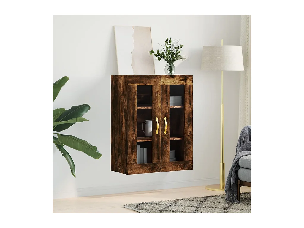 Armoire murale chêne fumé 69,5x34x90 cm FR68218