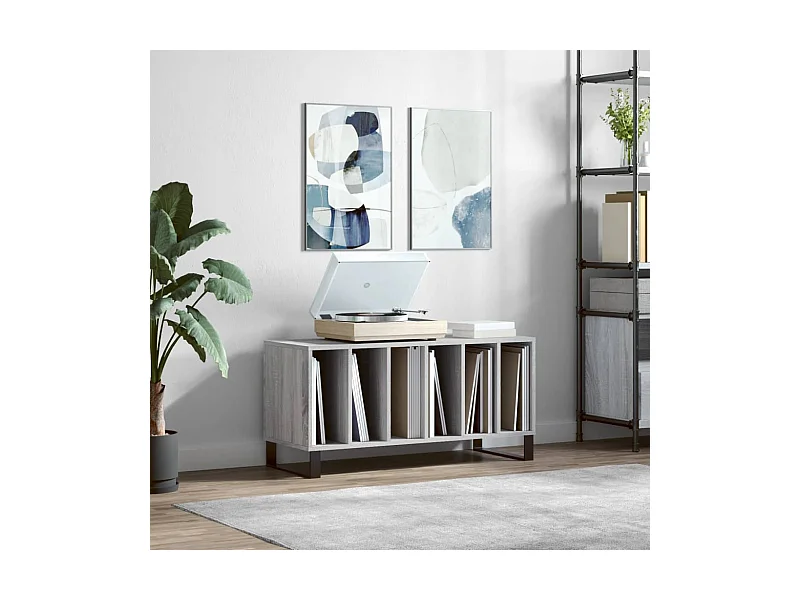Armoire à disques sonoma gris 100x38x48 cm bois d'ingénierie FR55051