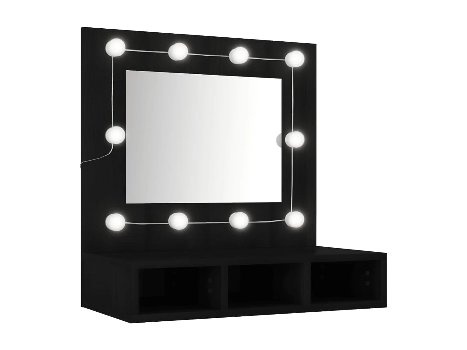 Armoire à miroir avec LED noir 60x31,5x62 cm FR81353
