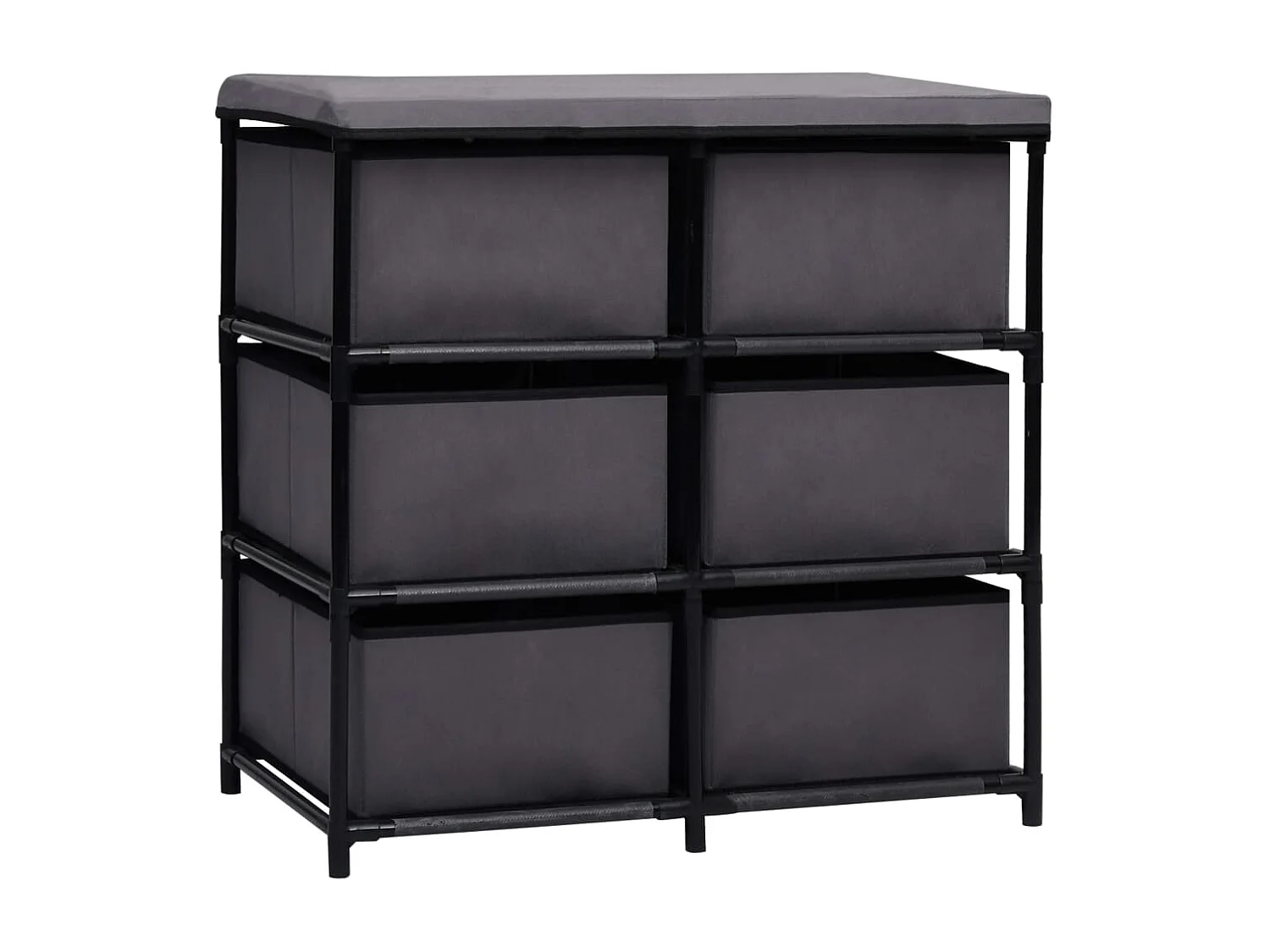 Armoire de rangement à 6 tiroirs 55x29x55 cm Gris Acier FR13970