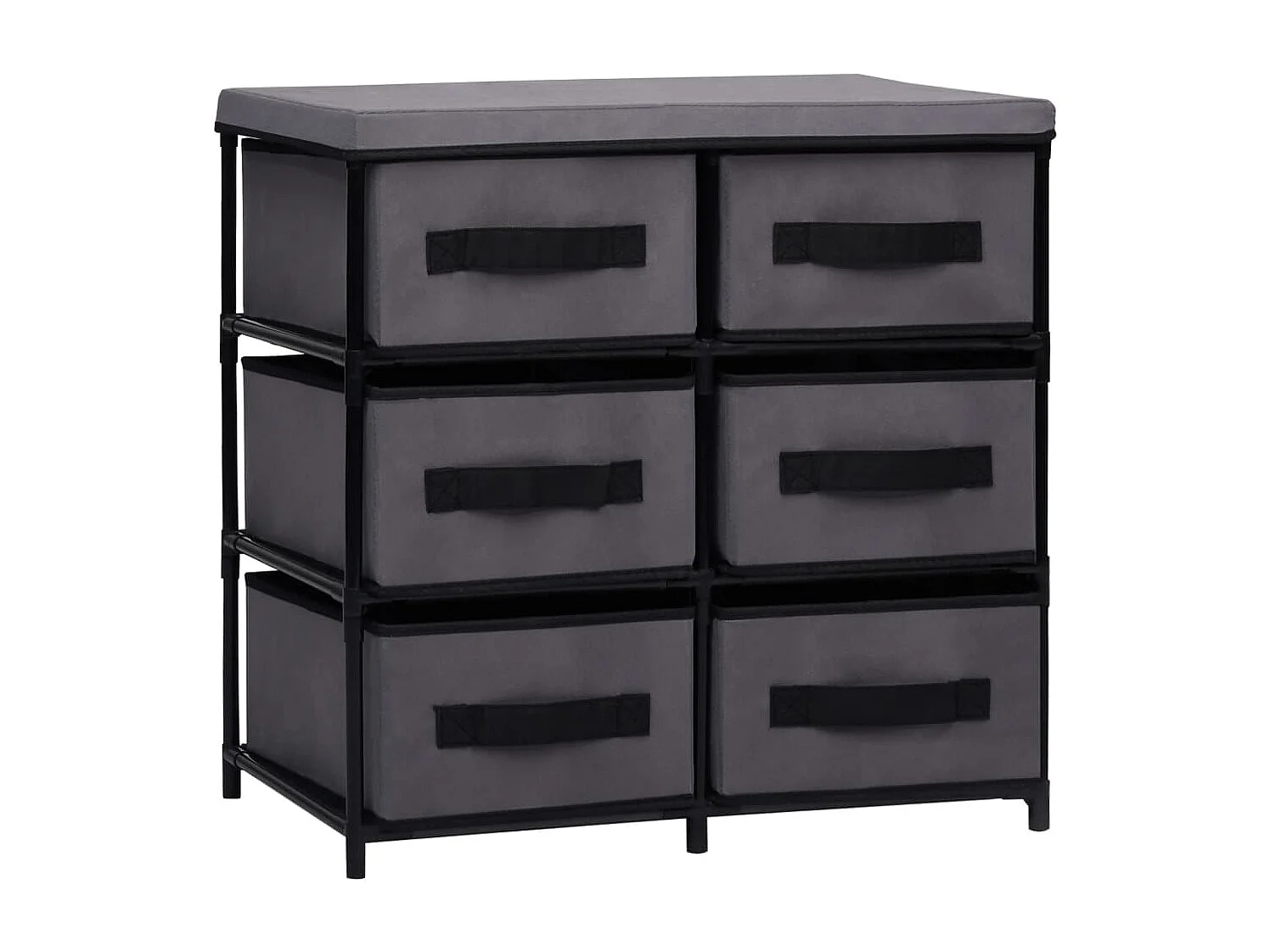 Armoire de rangement à 6 tiroirs 55x29x55 cm Gris Acier FR13970