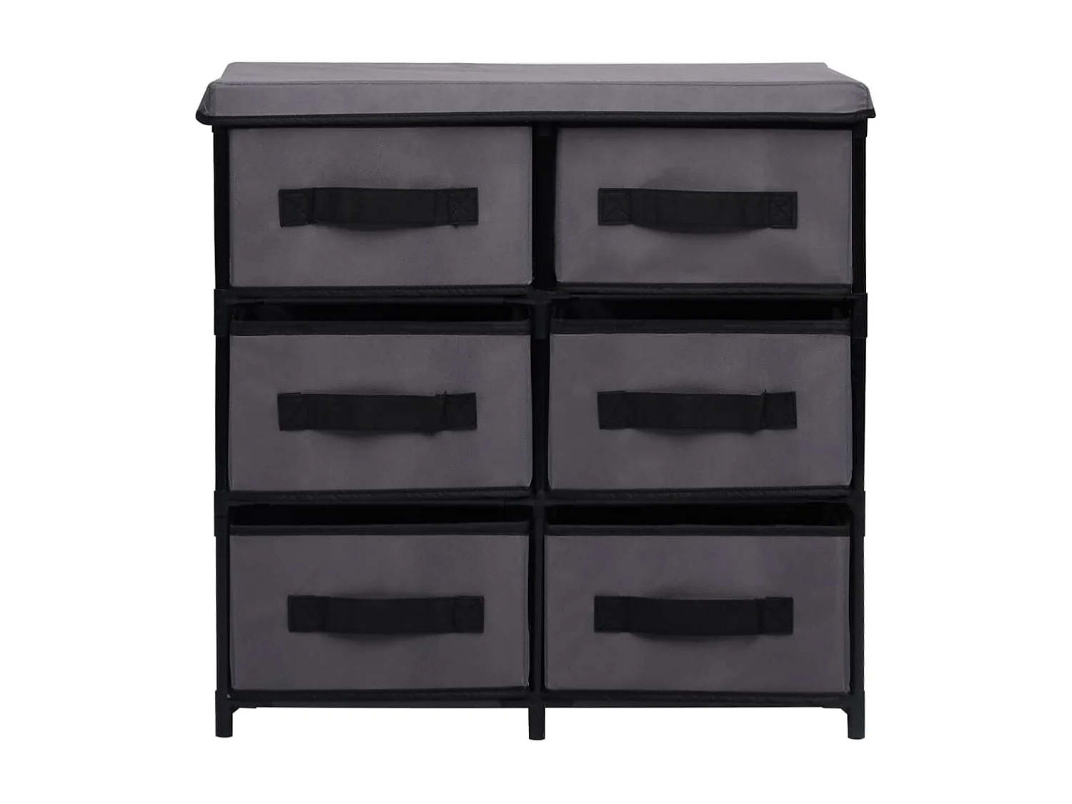 Armoire de rangement à 6 tiroirs 55x29x55 cm Gris Acier FR13970