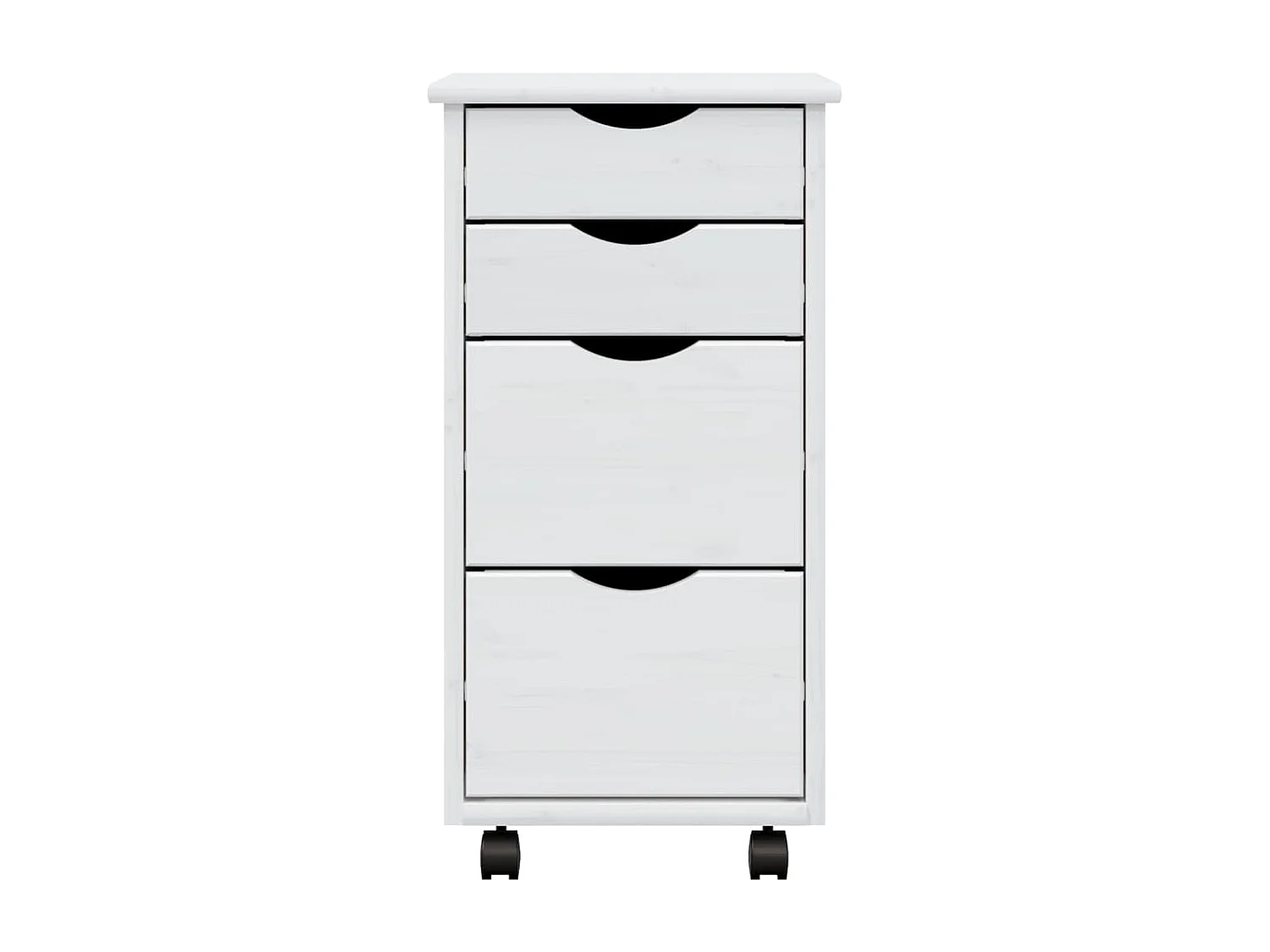 Armoire roulante avec tiroirs MOSS blanc bois de pin solide FR62594