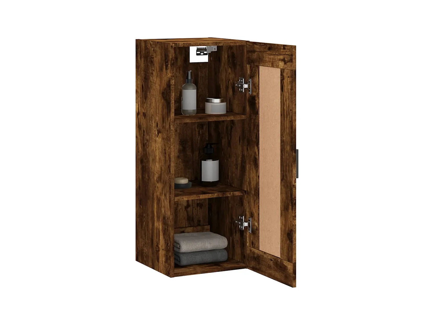 Armario de pared madera ingeniería roble ahumado 34,5x34x90 cm ES261375