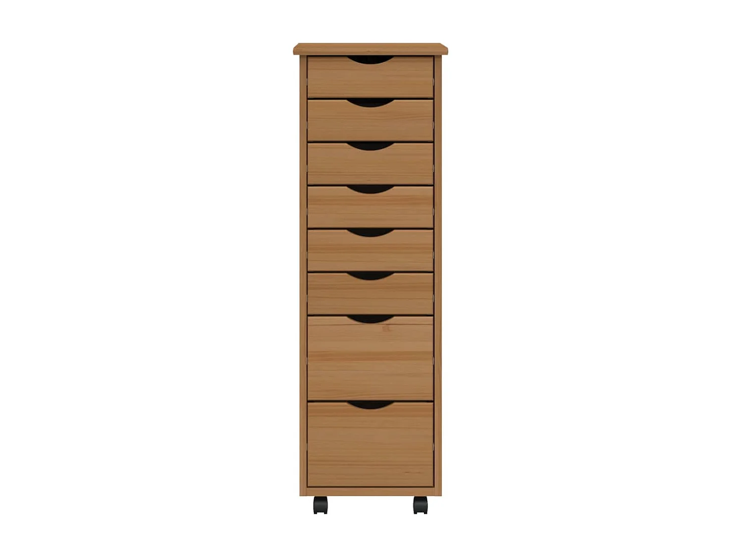 Armoire roulante avec tiroirs MOSS bois de pin marron miel FR50193