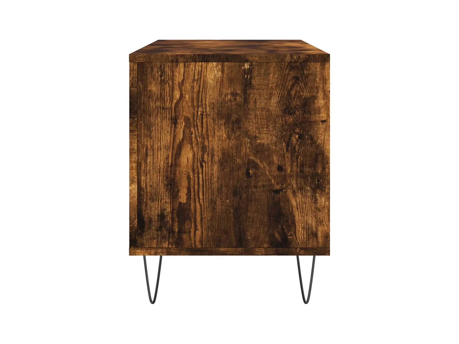 Platenkast 100x38x48 cm bewerkt hout gerookt eikenkleurig BE587556