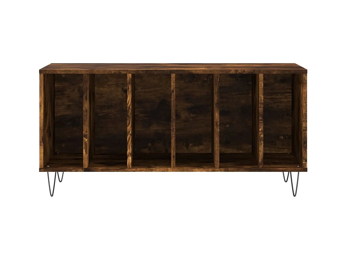 Platenkast 100x38x48 cm bewerkt hout gerookt eikenkleurig BE587556