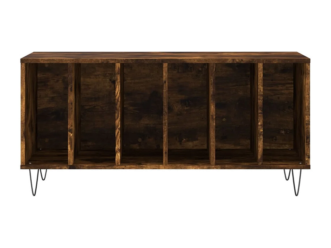 Platenkast 100x38x48 cm bewerkt hout gerookt eikenkleurig BE587556