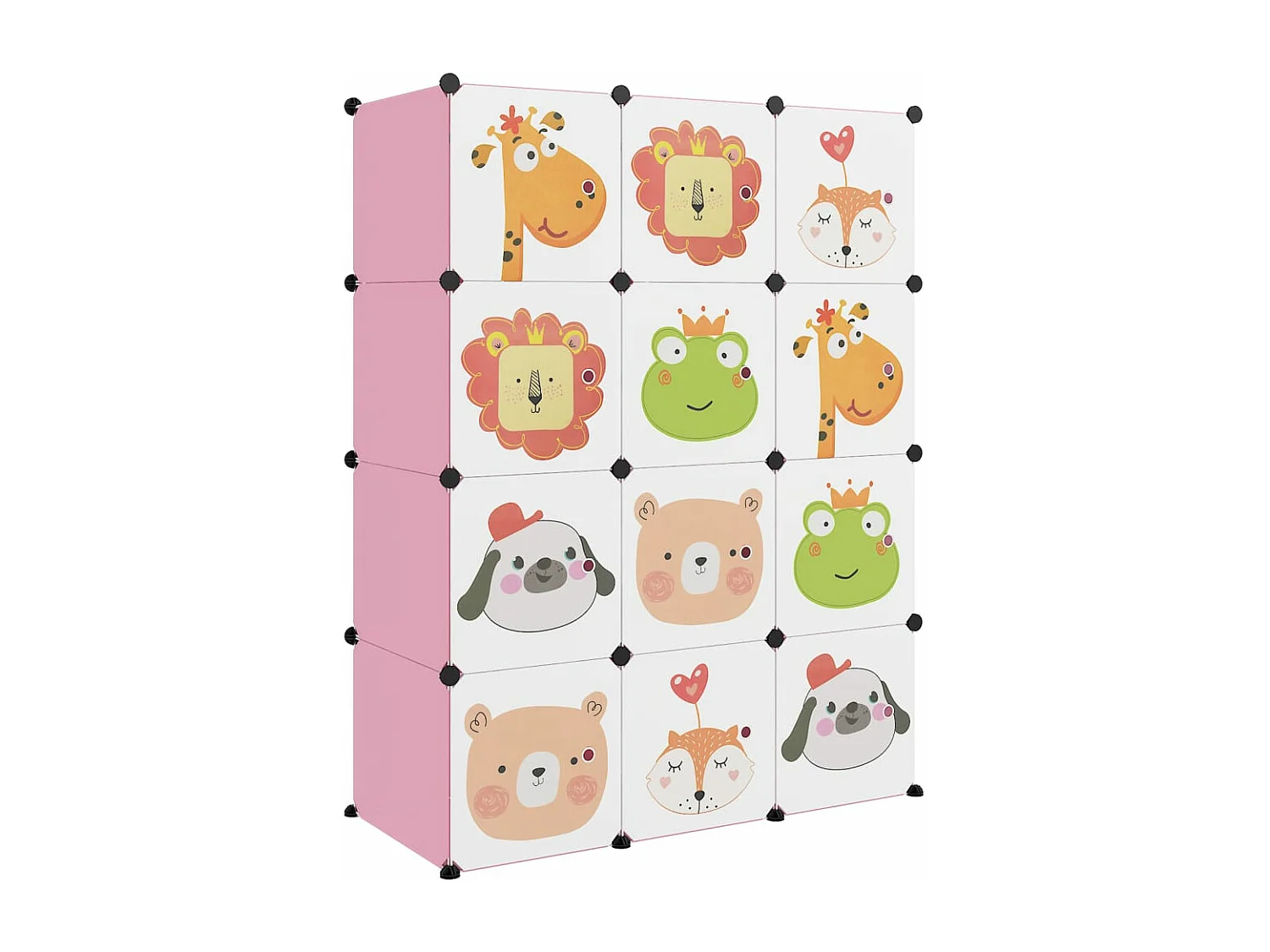 Armoire de rangement pour enfants avec 12 cubes Rose PP FR95603