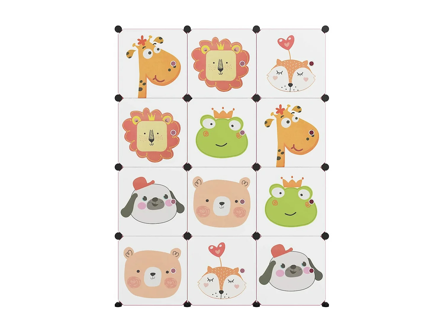 Armoire de rangement pour enfants avec 12 cubes Rose PP FR95603