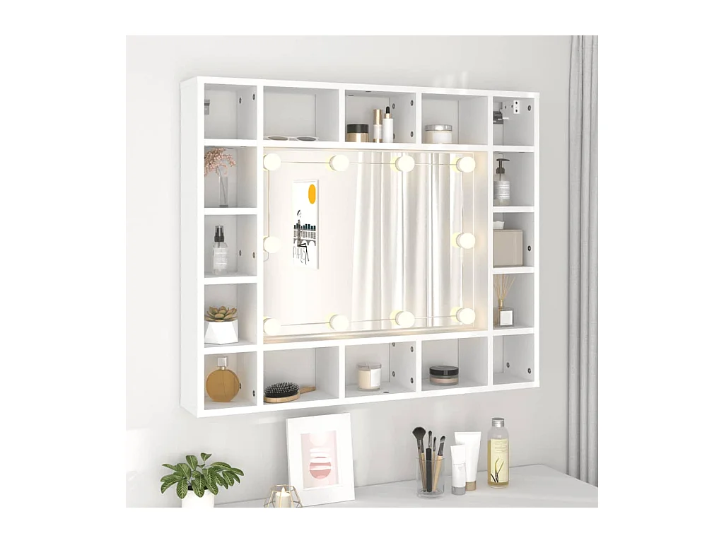 Mueble con espejo y LED blanco 91x15x76,5 cm ES952322