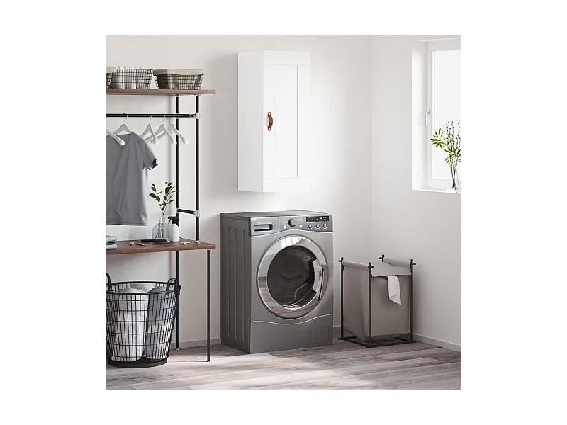 Armoire murale blanc 34,5x34x90 cm bois d'ingénierie FR75824