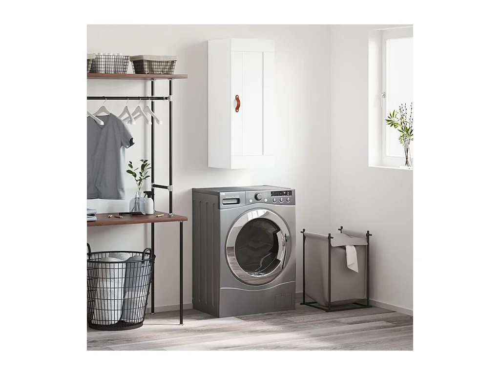 Armoire murale blanc 34,5x34x90 cm bois d'ingénierie FR75824