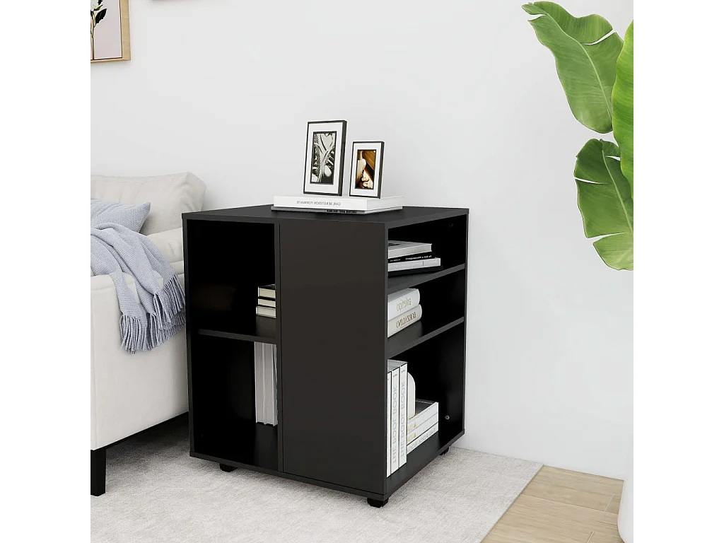 Armoire à roulettes Noir 60x53x72 cm Bois d’ingénierie FR68685