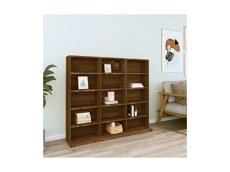 Armoire à CD Chêne marron 102x23x89,5 cm Bois d'ingénierie FR39935