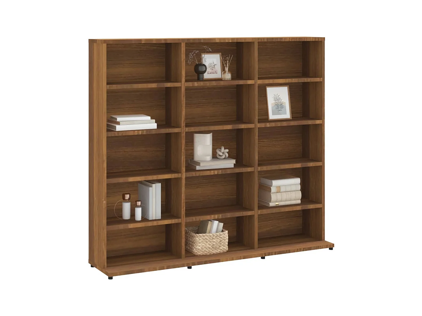 Armoire à CD Chêne marron 102x23x89,5 cm Bois d'ingénierie FR39935