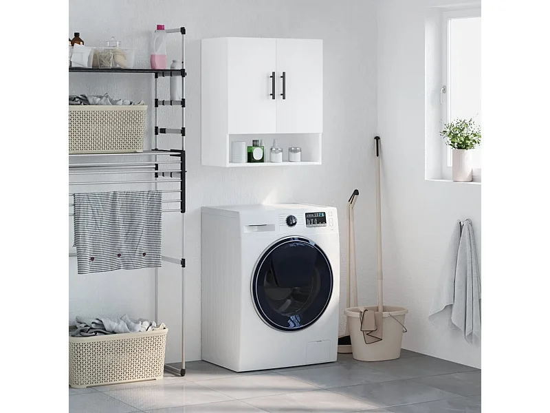 Armario de pared madera de ingeniería blanco 60x31x70 cm ES147637