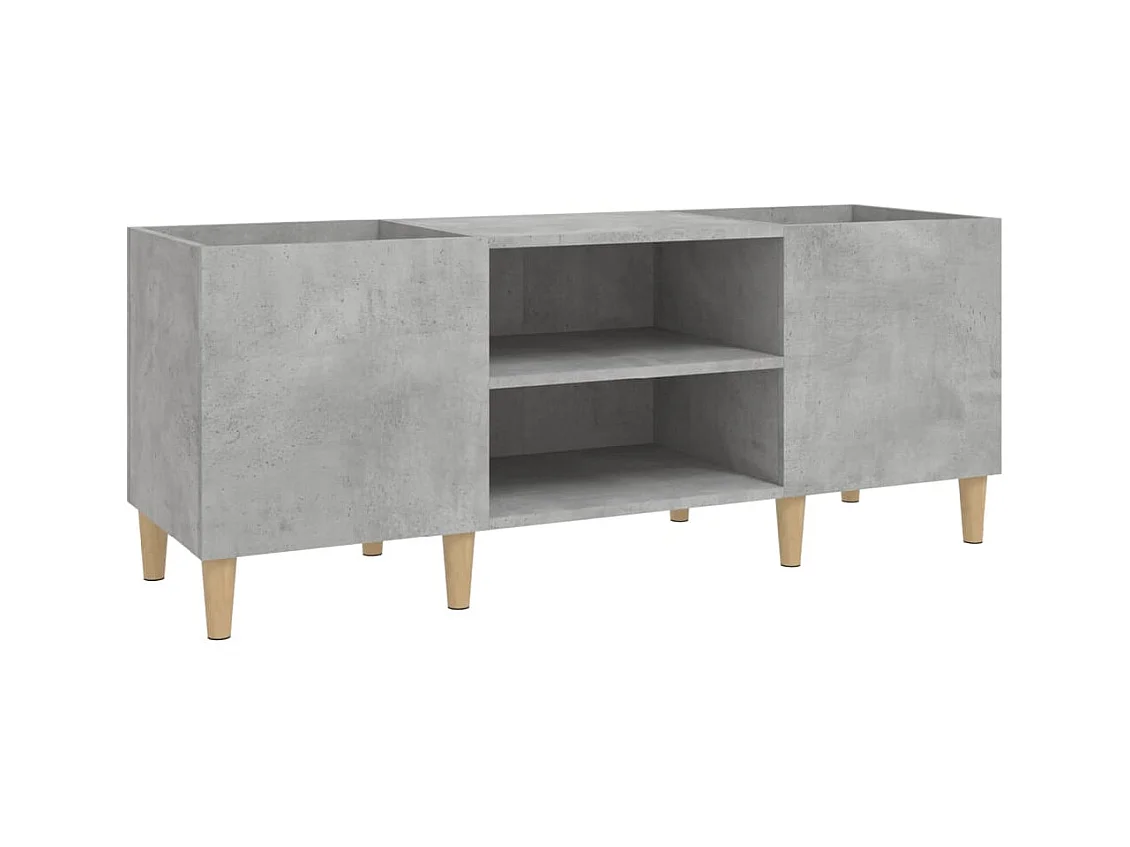 Armoire à disques gris béton 121x38x48 cm bois d'ingénierie FR11309