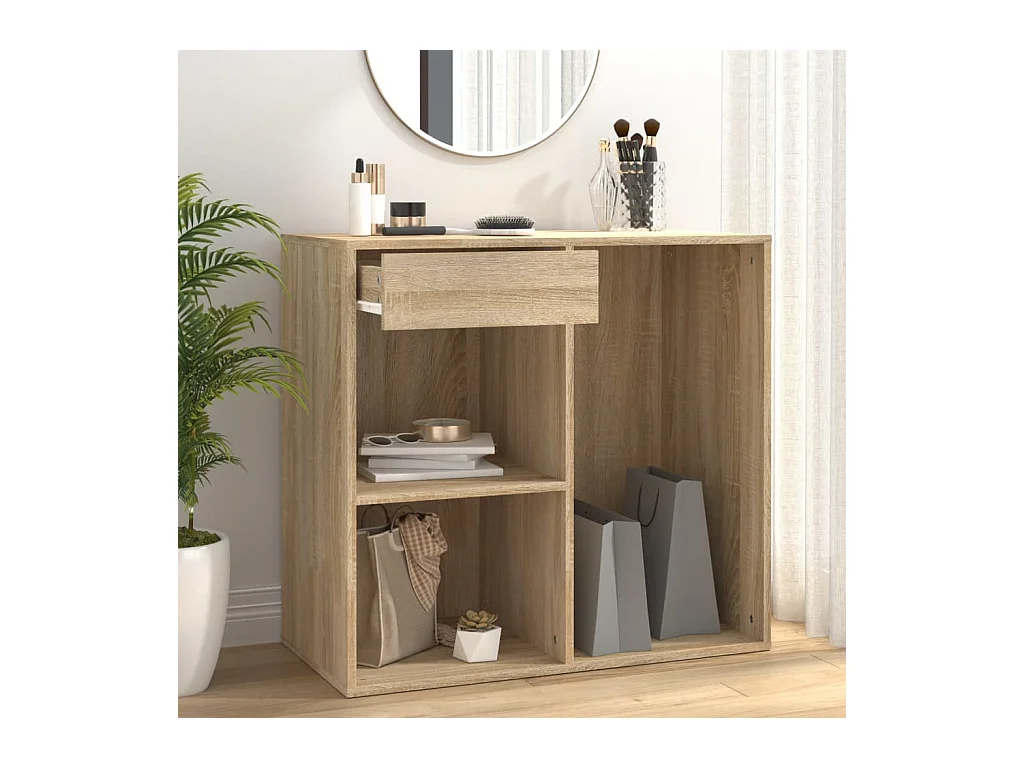 Armario maquillaje madera contrachapada roble Sonoma 80x40x75cm ES497862