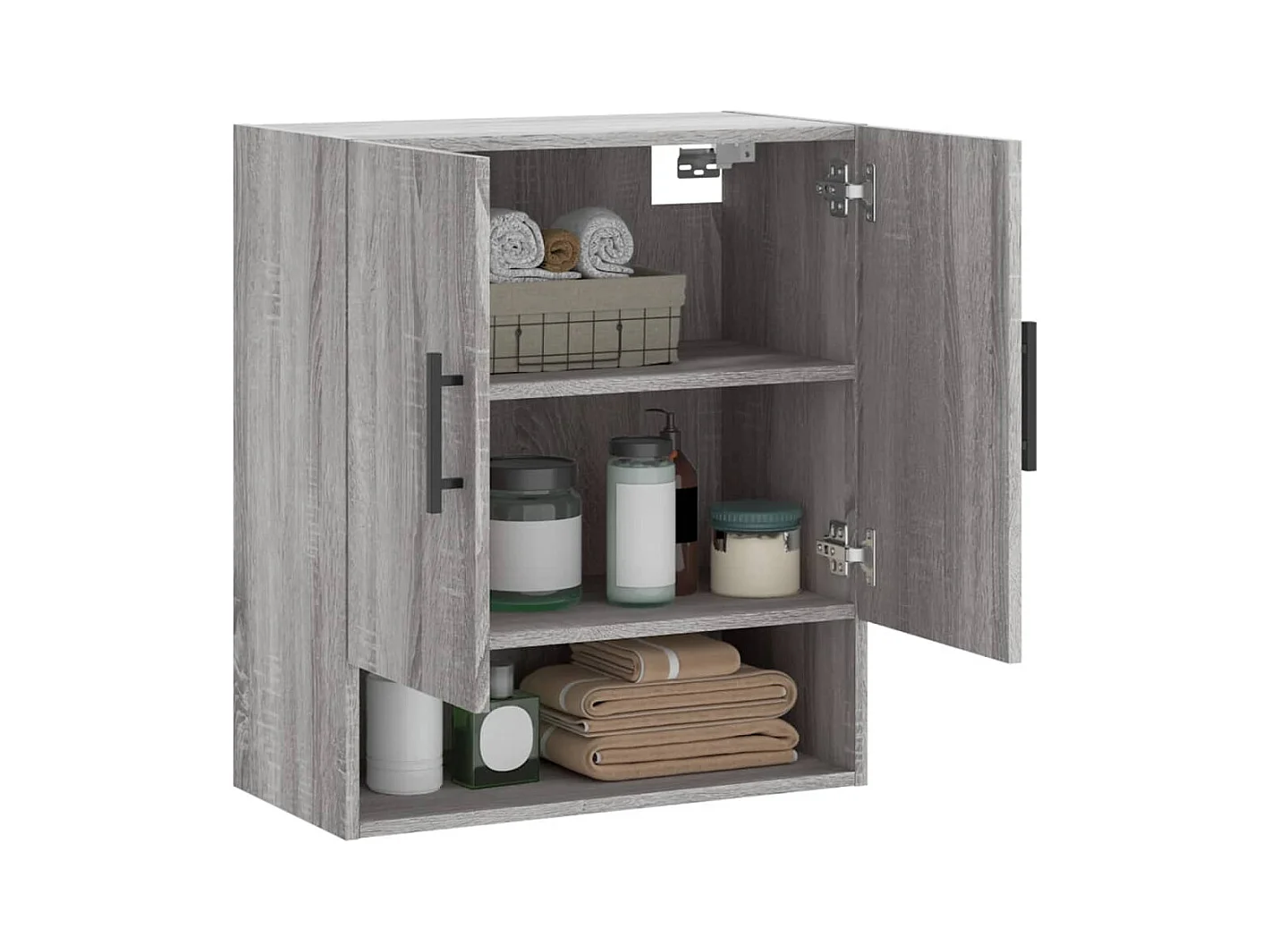 Wandkast 60x31x70 cm bewerkt hout grijs sonoma eikenkleurig BE770813