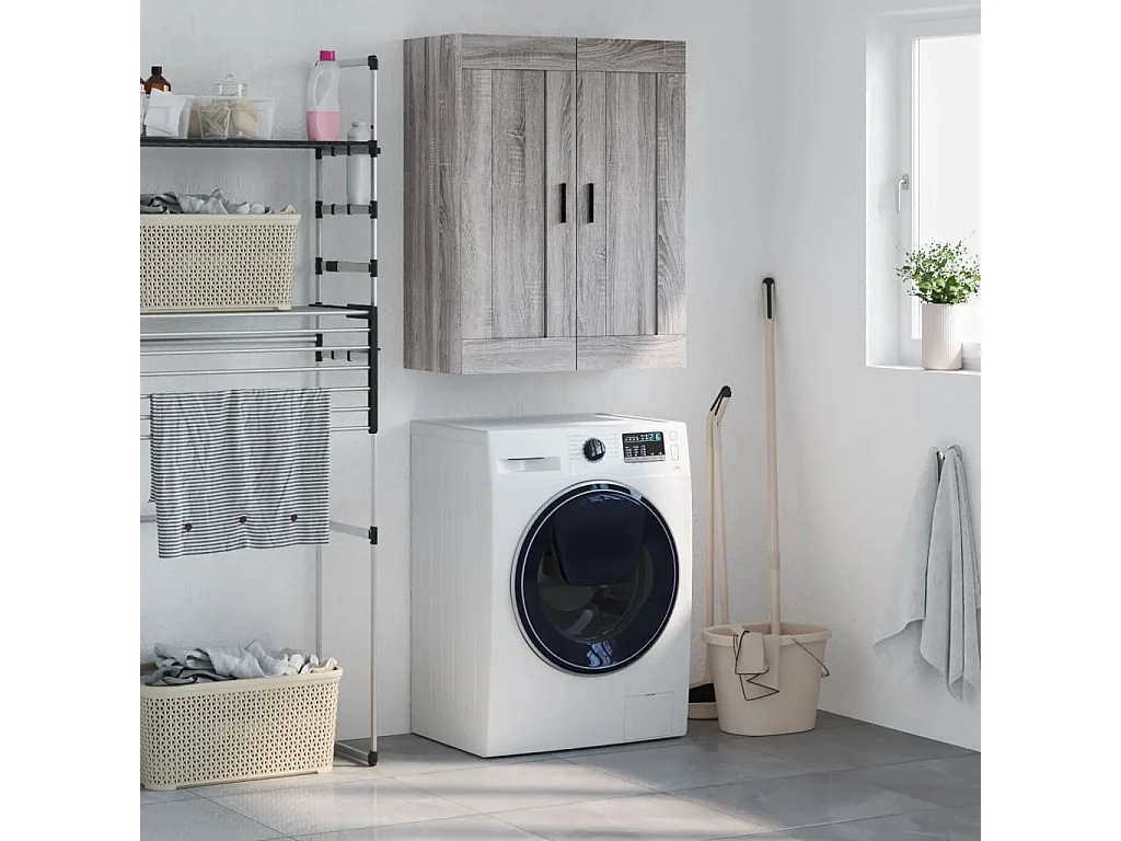 Armoire murale sonoma gris 69,5x34x90 cm bois d'ingénierie FR52085