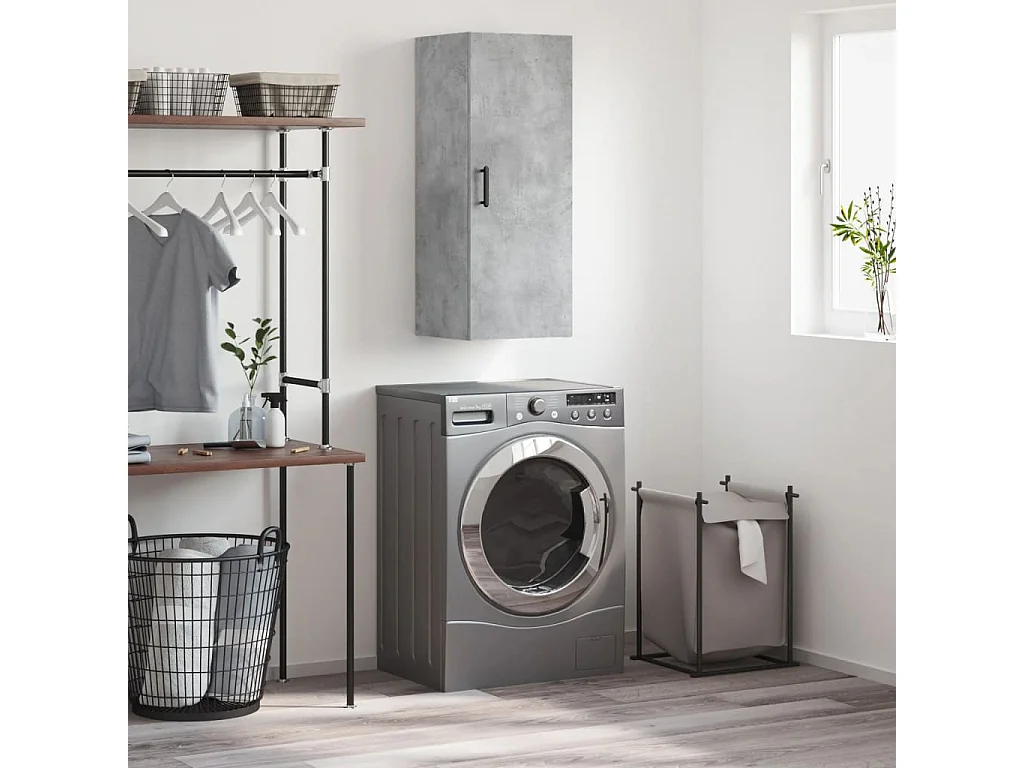 Armoire murale gris béton 34,5x34x90 cm FR63214