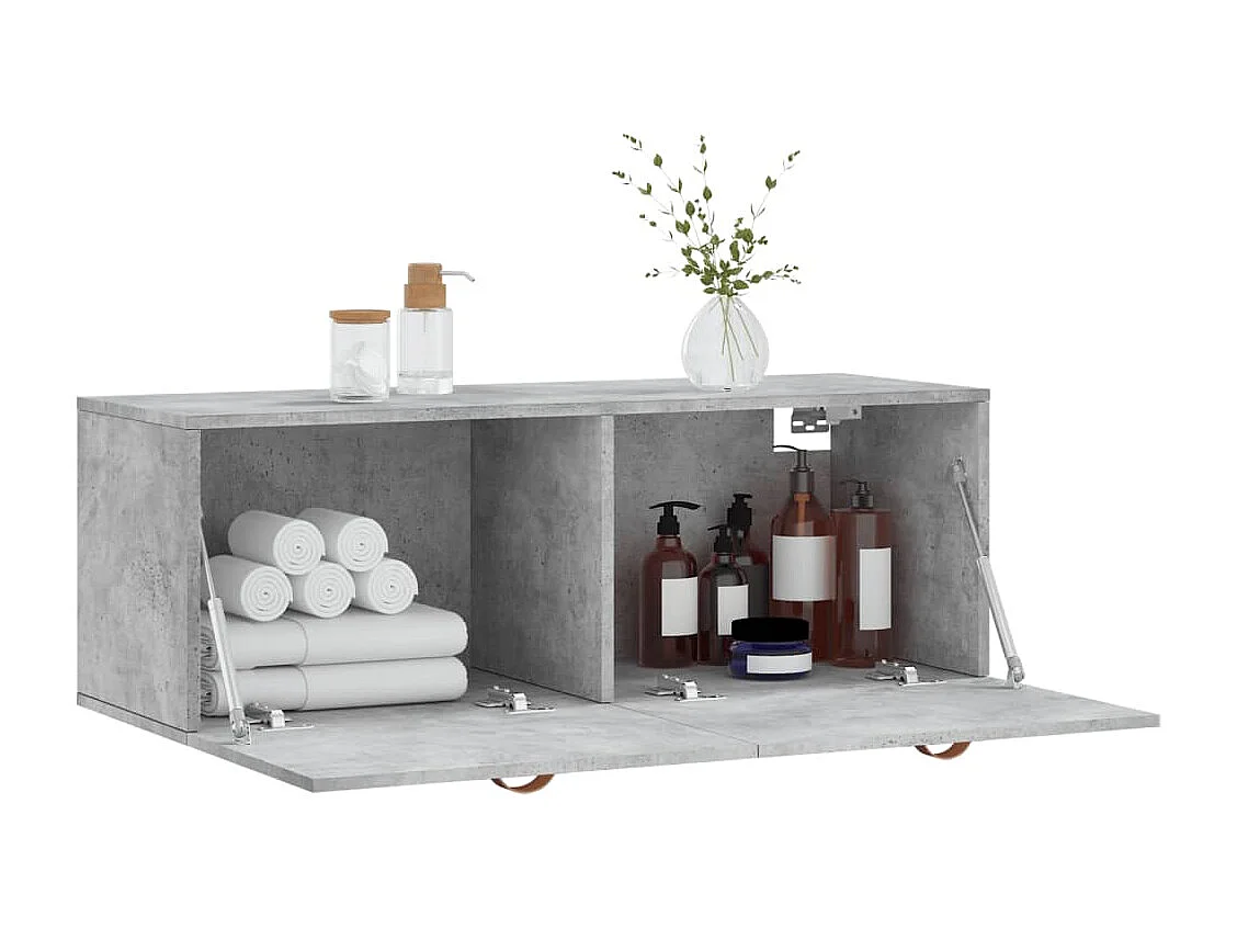 Armoire murale gris béton 100x36,5x35 cm bois d'ingénierie FR14943