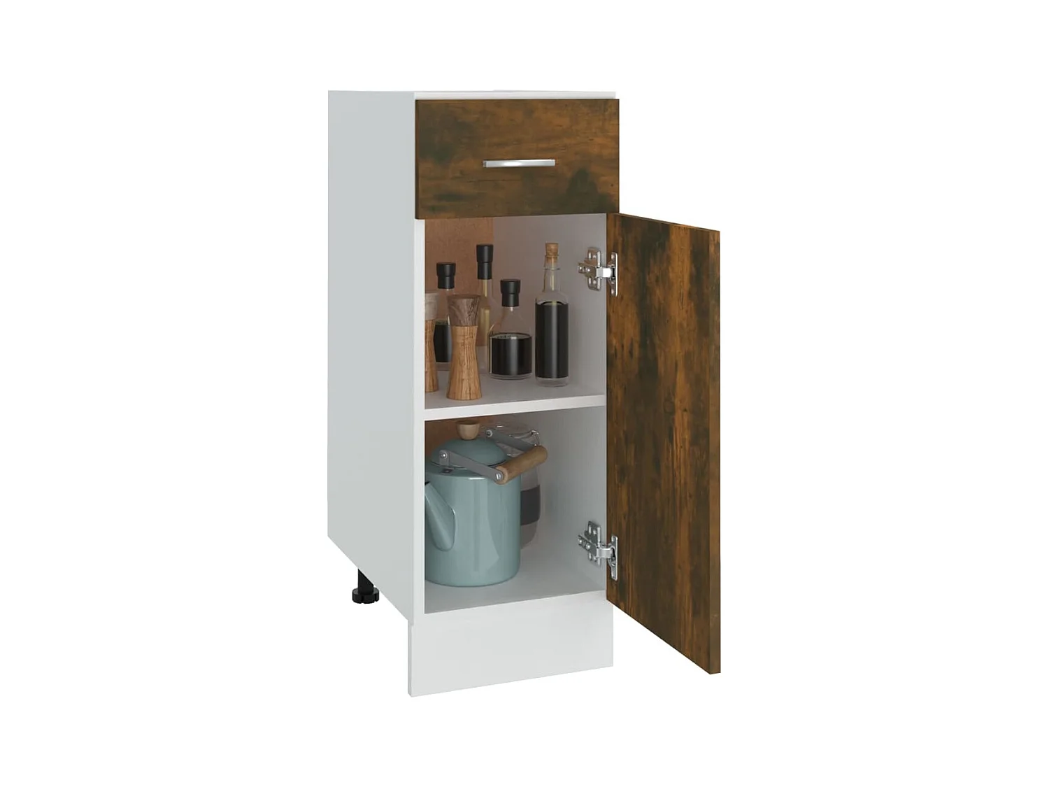 Armario bajo de cocina madera de ingeniería roble ahumado ES111396