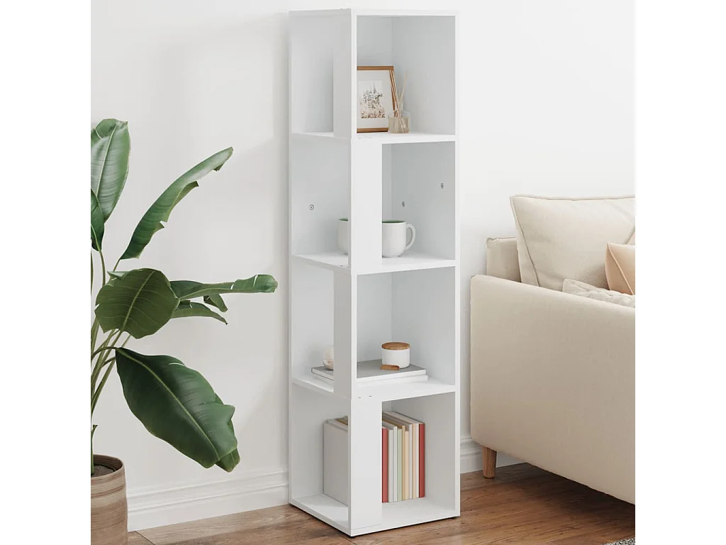 Armoire d'angle Blanc 33x33x132 cm Bois d’ingénierie FR92701